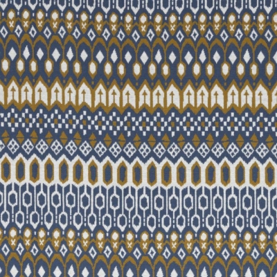 Jaquardjersey | FAIR ISLE Käselotti | Blau Olivgrün